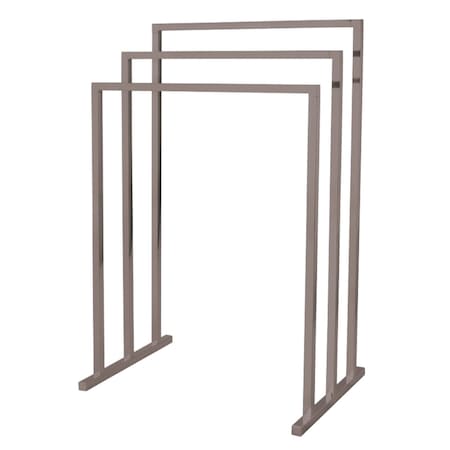 Kingston Brass SCC8288 Pedestal 3-Tier Steel Construction Towel Rack, Brushed Nickel SCC8288